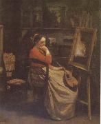 Jean Baptiste Camille  Corot The Studio (mk09) oil painting on canvas